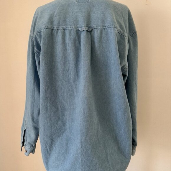 Vintage Embroidered Christmas Denim Button Down - Picture 2 of 3